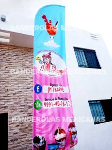 banderas publicitarias frappe hecha en banderolas mexicanas