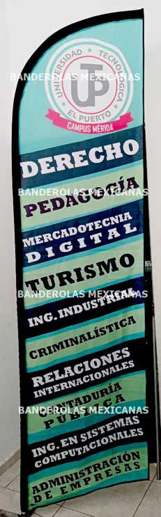 Banderas y promocionales personalizados para universidad puerto hecha en banderolas mexicanas 