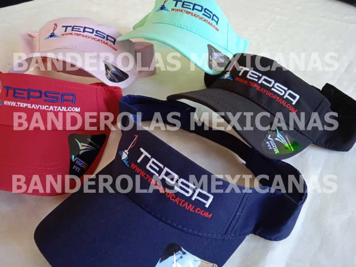 Gorras bordadas y viseras personalizadas en Banderolas Mexicanas