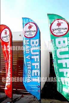 banderas publicitarias y promocionales personalizadas para hotel cancun quintanaroo hechas en banderolas mexicanas