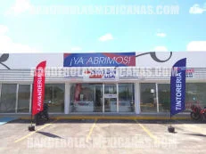 banderas publicitarias y promocionales personalizadas para tintoreria hechas en banderolas mexicanas