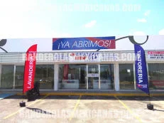 banderas publicitarias y promocionales personalizadas para lavanderia hechas en banderolas mexicanas