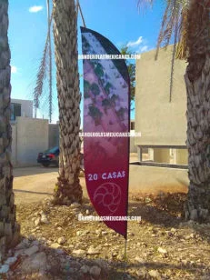 banderas publicitarias y promocionales personalizadas para desarrollo residencial hechas en banderolas mexicanas