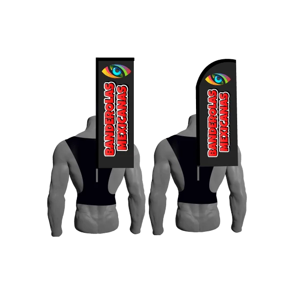 banderola chaleco para portar tu banderola personalizada y llevarla cargando como mochila