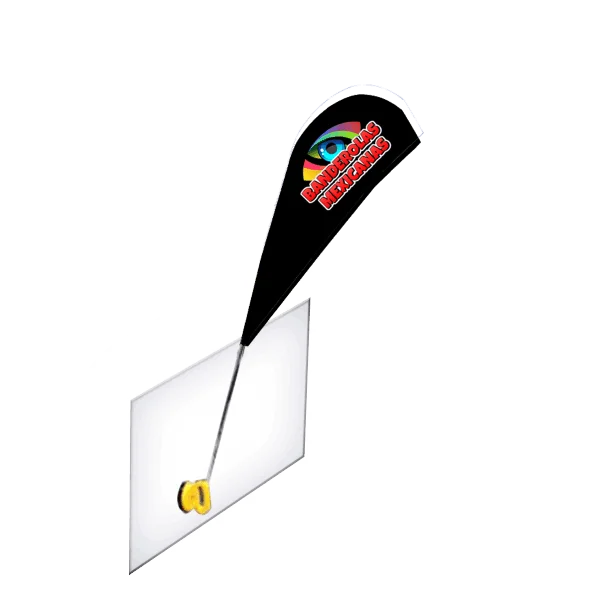 Banderola publicitaria para ventana de negocio con soporte de succión