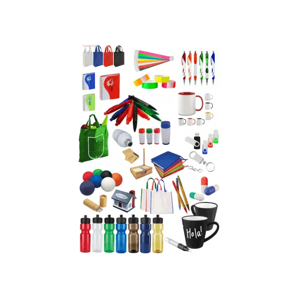 promocionales personalizados, tazas, bolsas, termos, plumas, etc. 